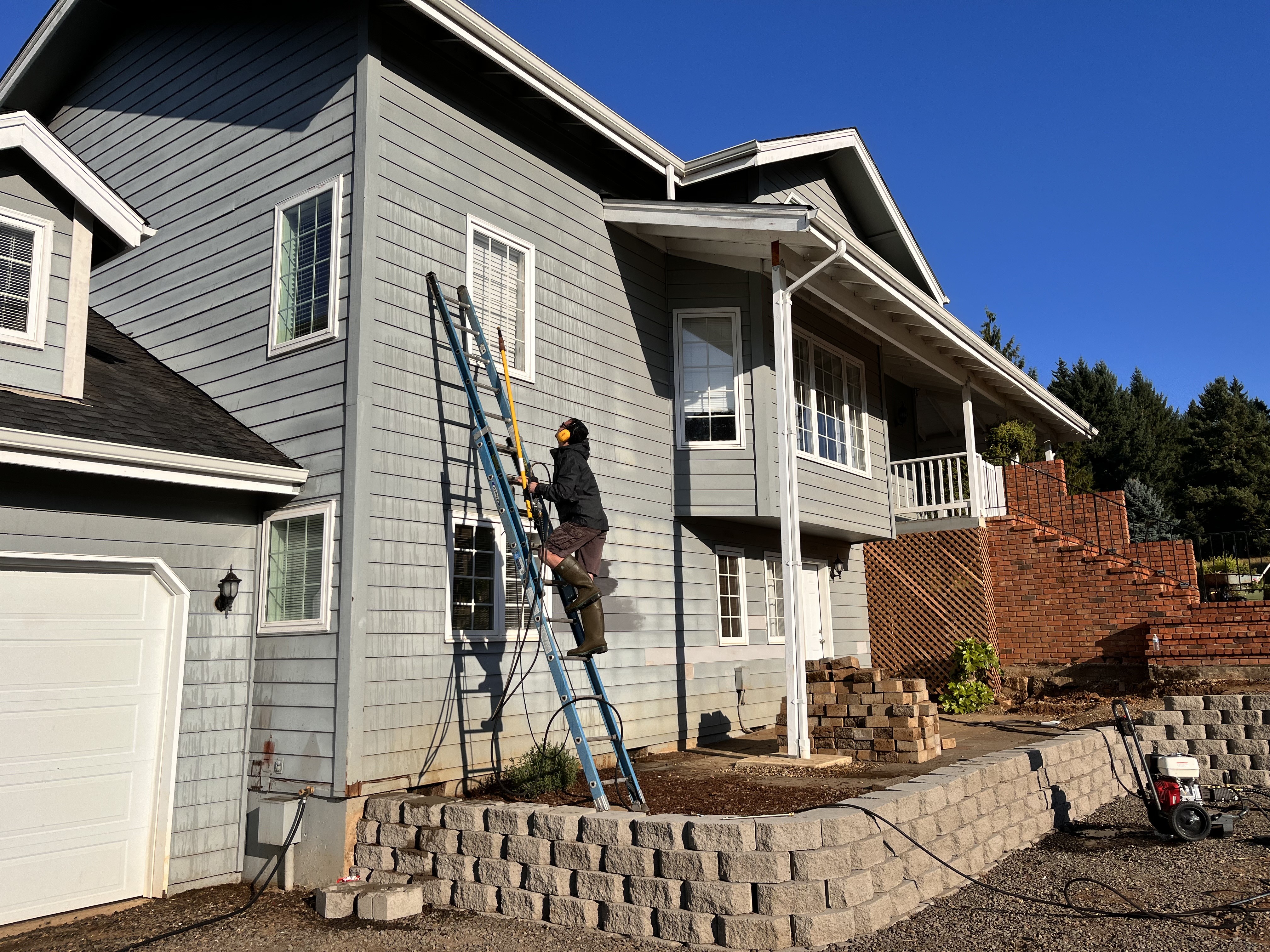 Andrew and Joshua pressure washing