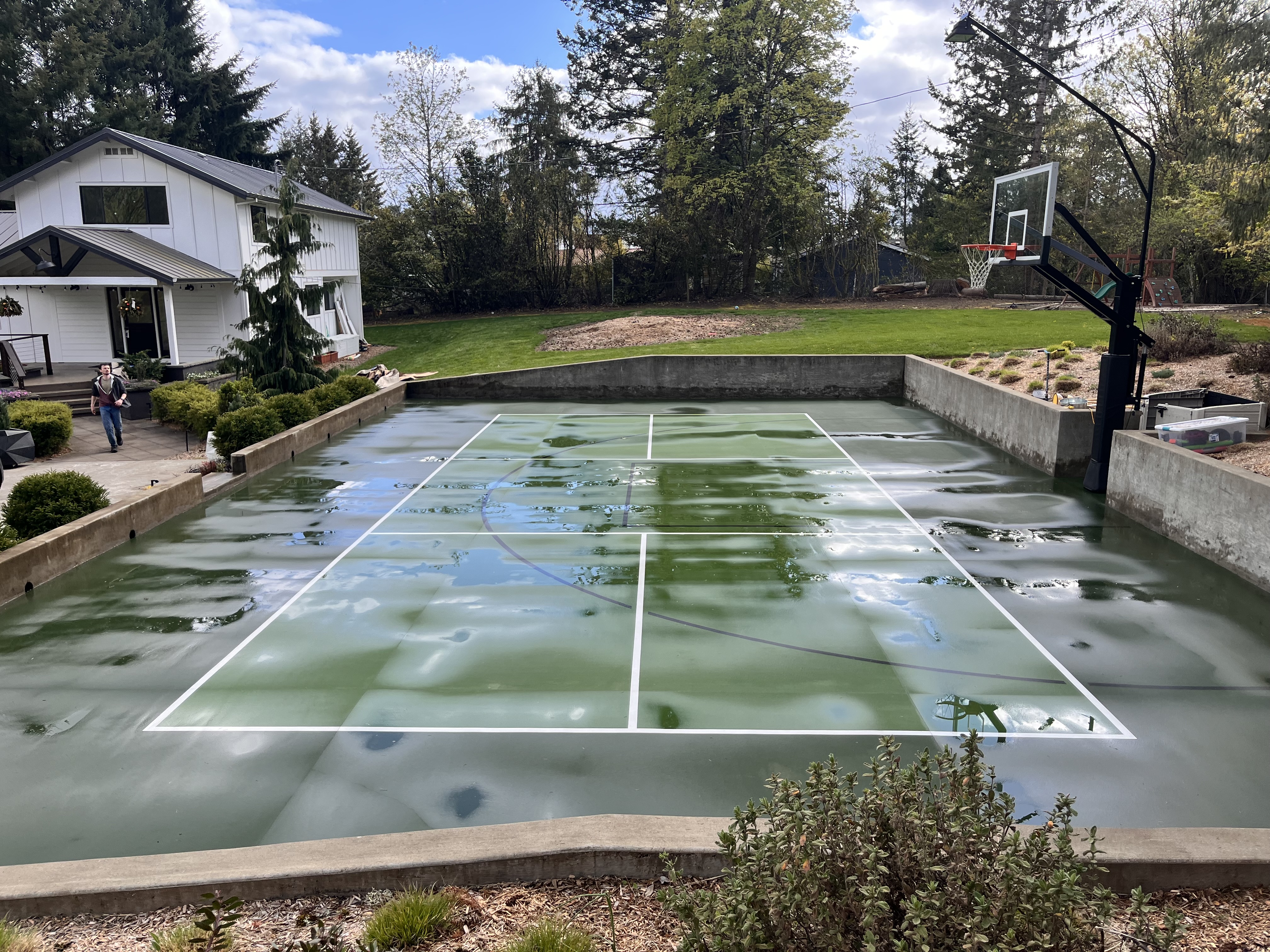 After pressure washing