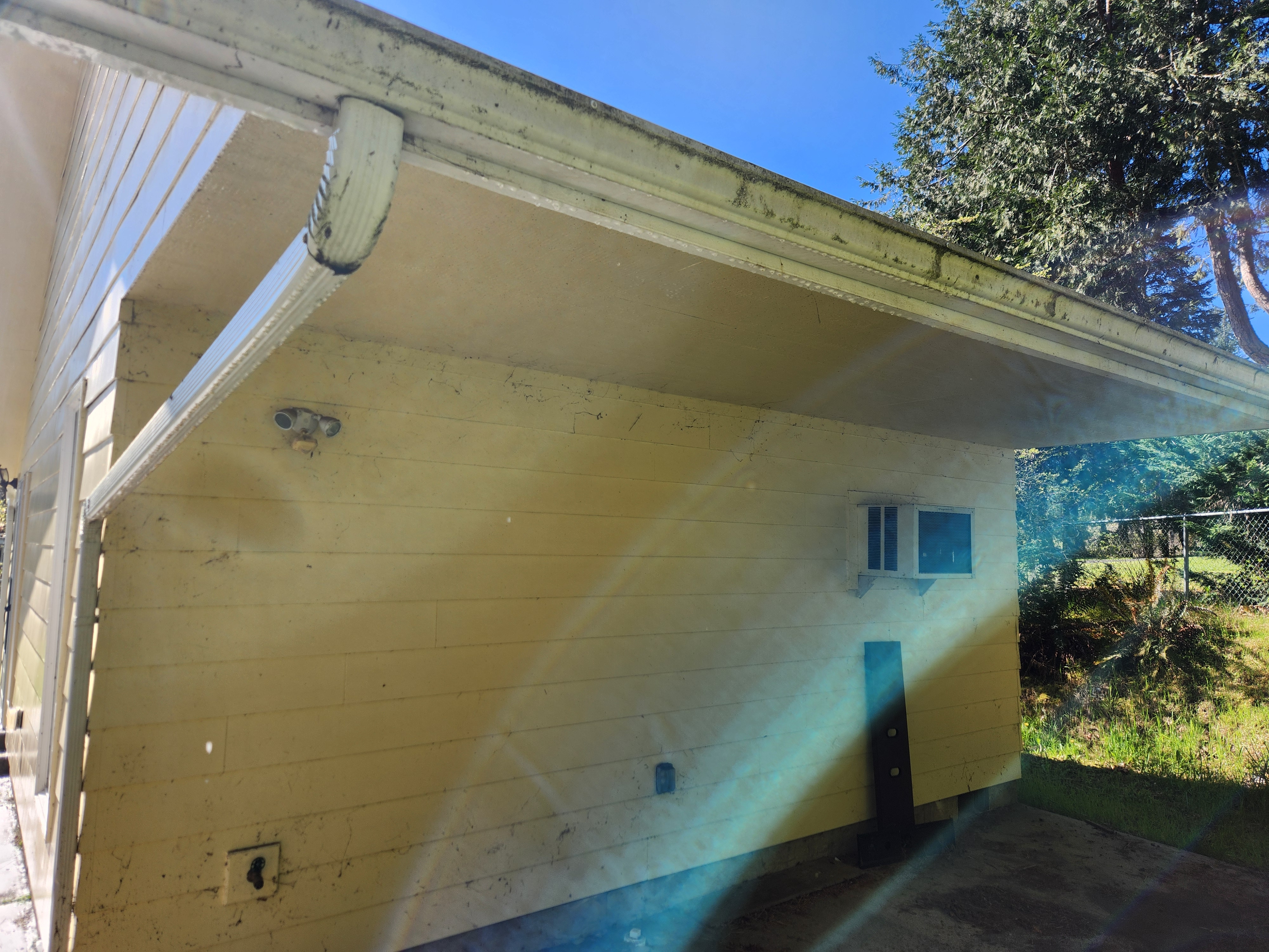 Siding before cleaning